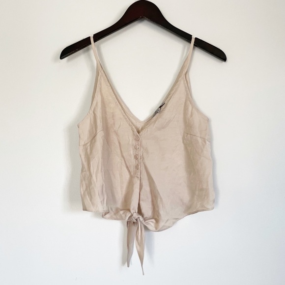 WISHLIST Button Cami Tie Waist Cream Small - Picture 1 of 6